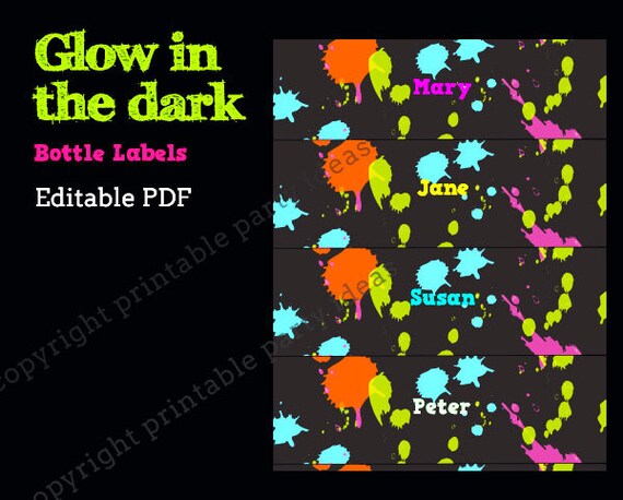 glow in the dark printable labels