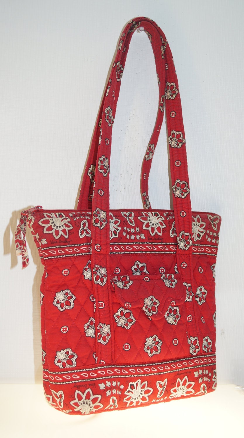 Vera Bradley Red Quilted Shoulder Bag Purse