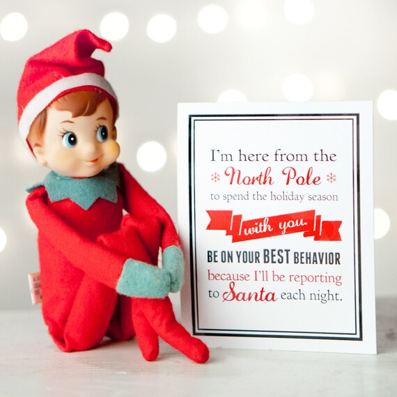 Elf On The Shelf Printable Note Cards