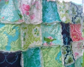 Turquoise Shabby Chic Quilt With Comforter