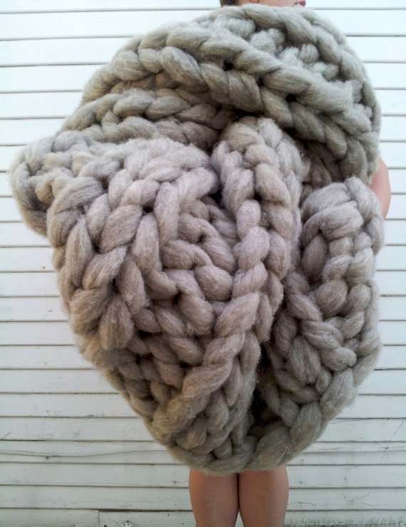 Items similar to SUPER SALE Chunky Knit Throw Charcoal Blanket 60" by