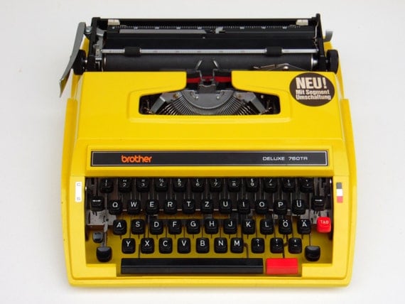 Brother Deluxe 760TR Yellow Typewriter / Manual Typewriter