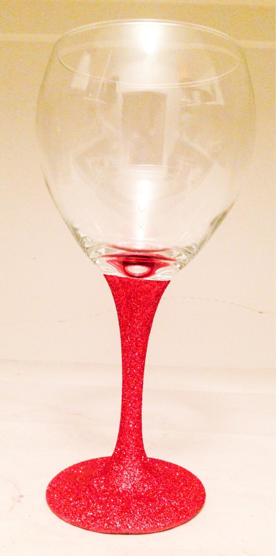 Dark Orange Glitter Stemmed Wine Glasses by TheSaltyPickle on Etsy