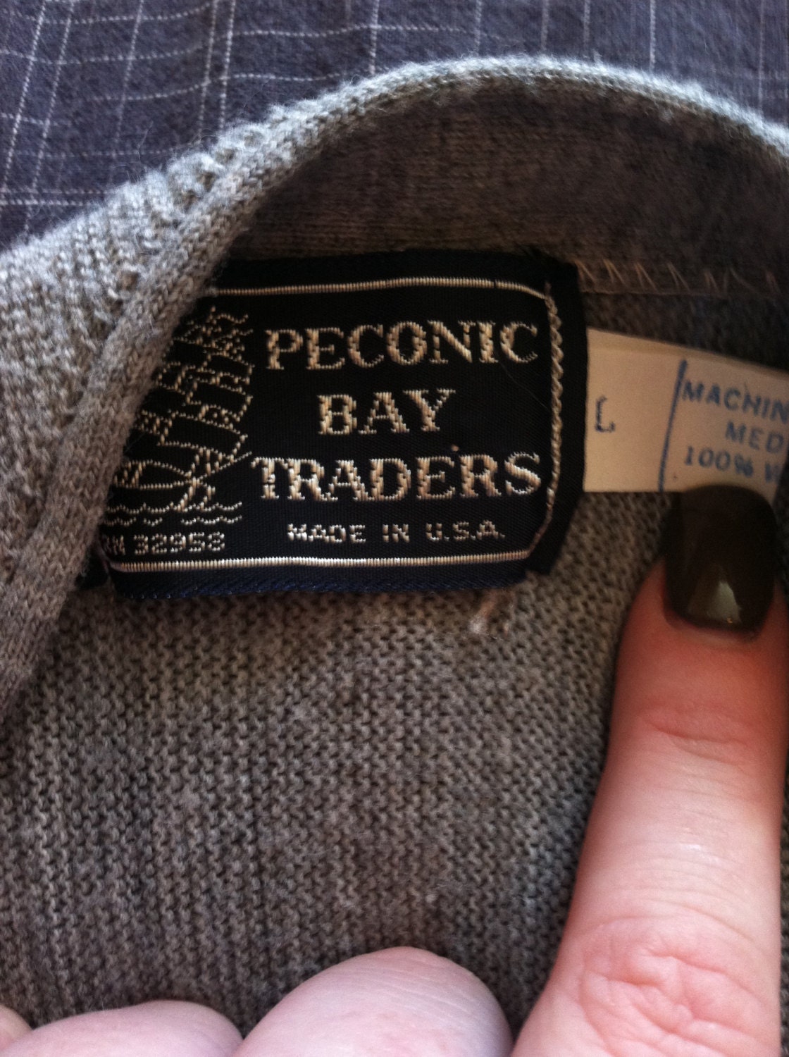 Vintage Peconic Bay Traders Brand Cardigan Sweater Size Large