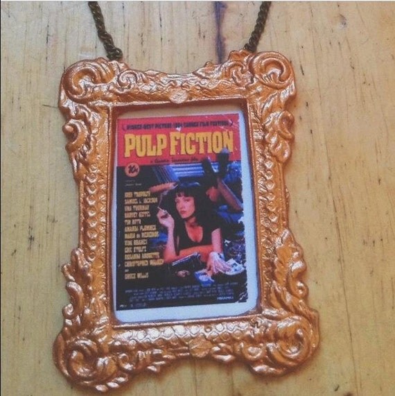 Items Similar To Pulp Fiction Framed Poster Necklace Handmade Unique On Etsy 8295