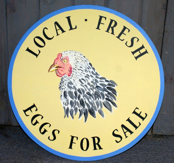 Items similar to 24 inch diameter, Round Chicken Eggs For Sale Sign on Etsy