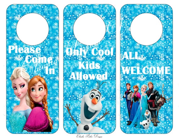 Frozen Door Hangers Door Sign DIY by ClaudiaParkerDesigns on Etsy