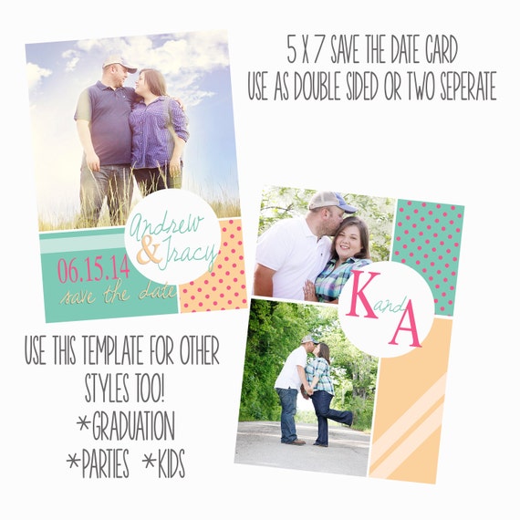 Download Items similar to PSD save the date wedding announcement card photoshop template for professional ...