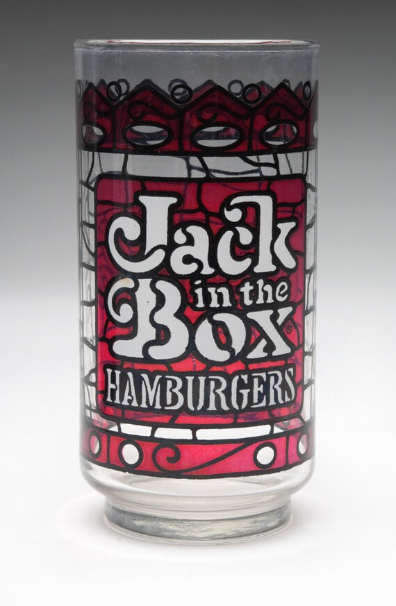 Vintage drinking glass 'Jack in the Box' promo COCA