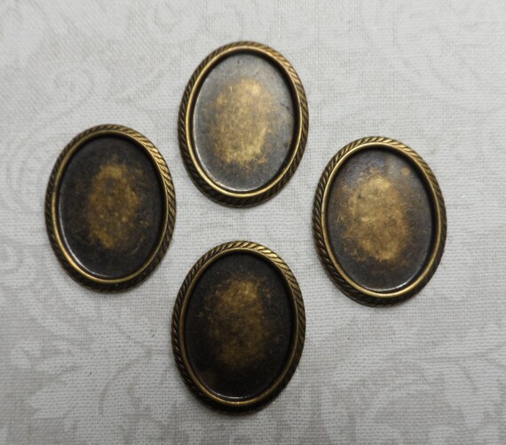 Vintage gold plate brass 18x13mm