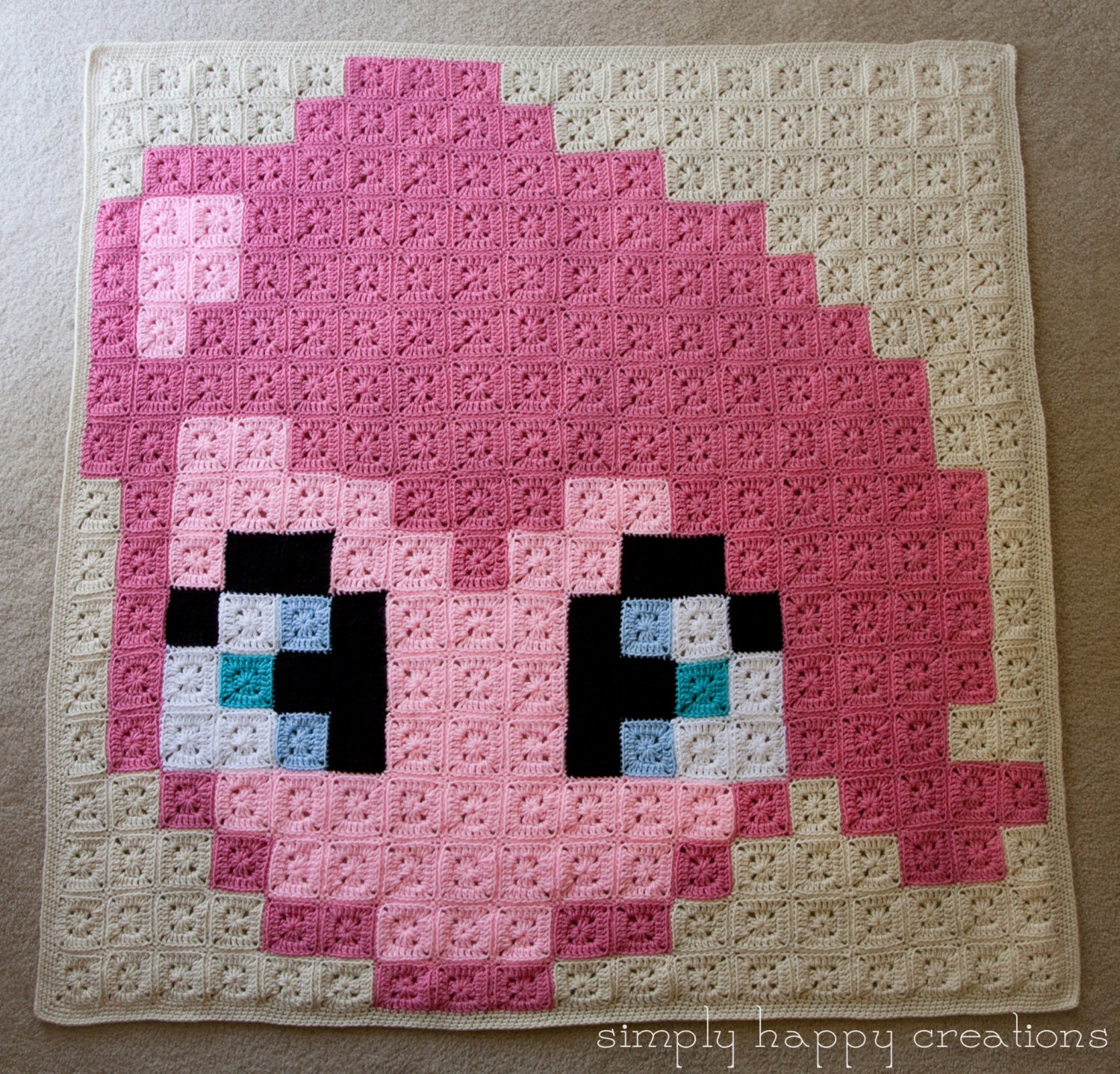 MADE to ORDERCrochet 8-Bit Pixel Art Throw BlanketInspired