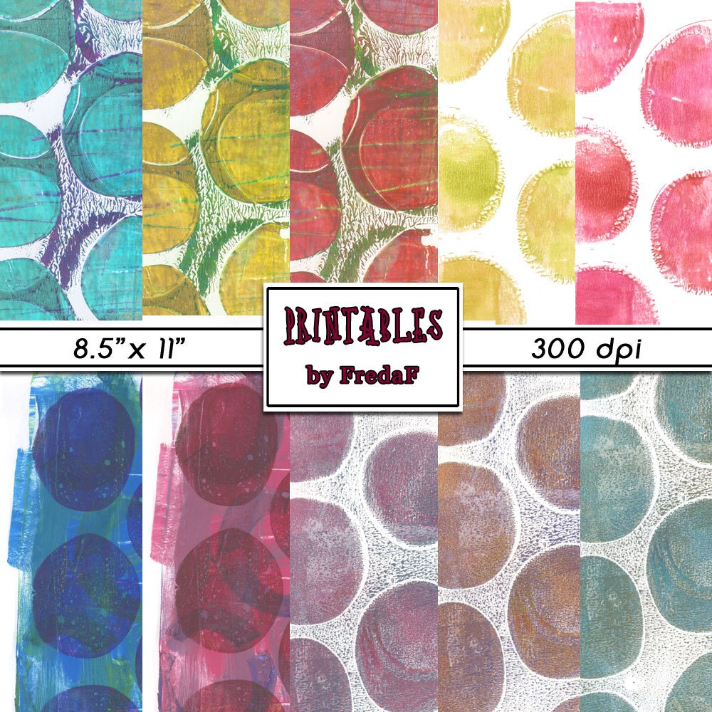 10 Papiere zum Ausdrucken grosse bunte Punkte zum Basteln