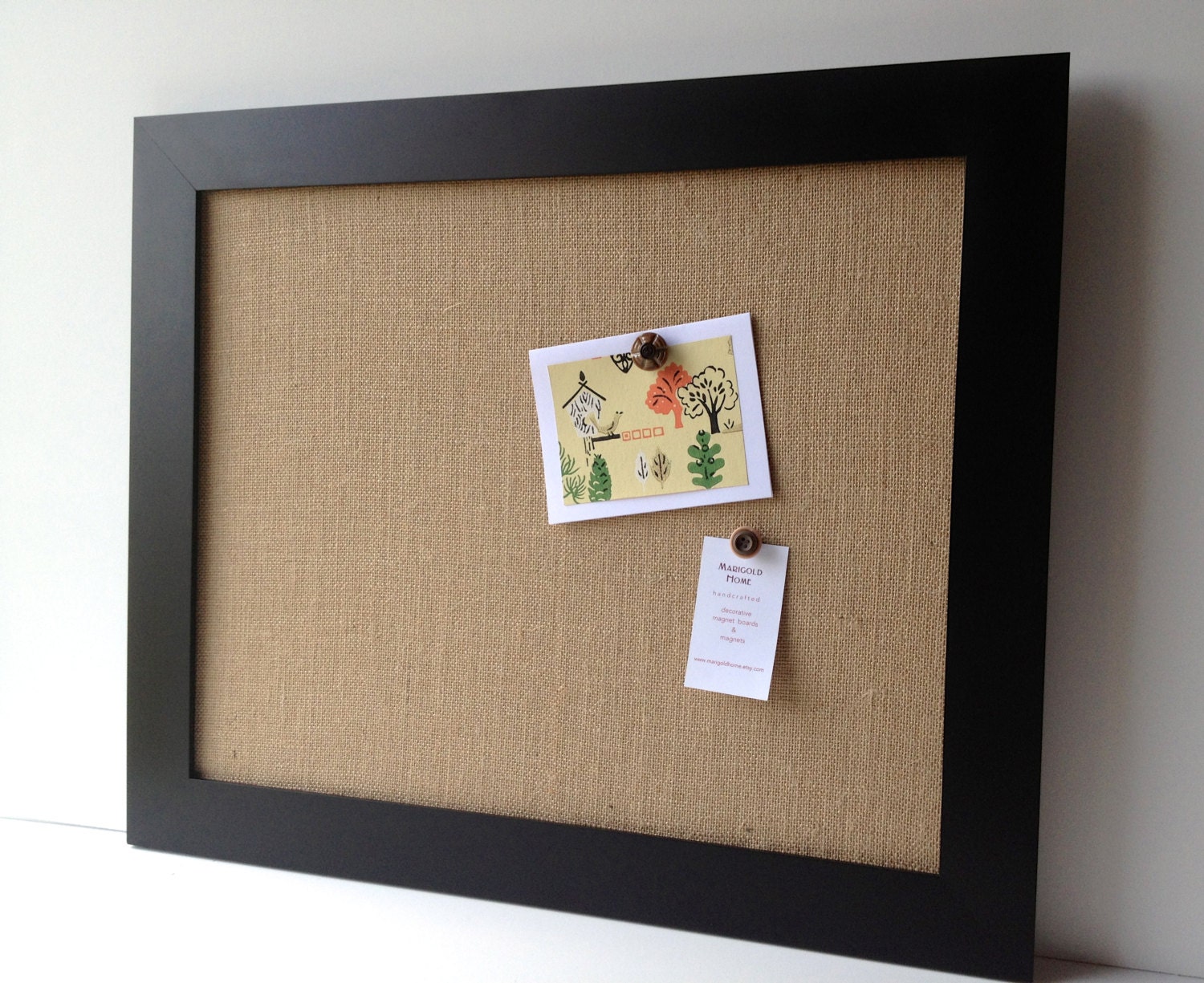 Burlap bulletin board OVERSIZE framed memo board