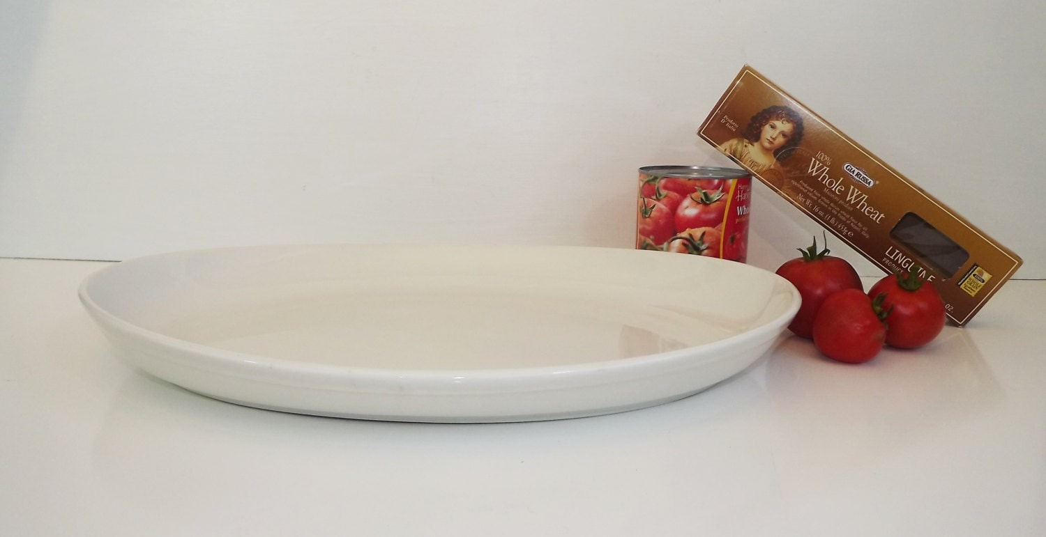 Serving Platter Vintage White Very Large Italian Pasta / Mixing