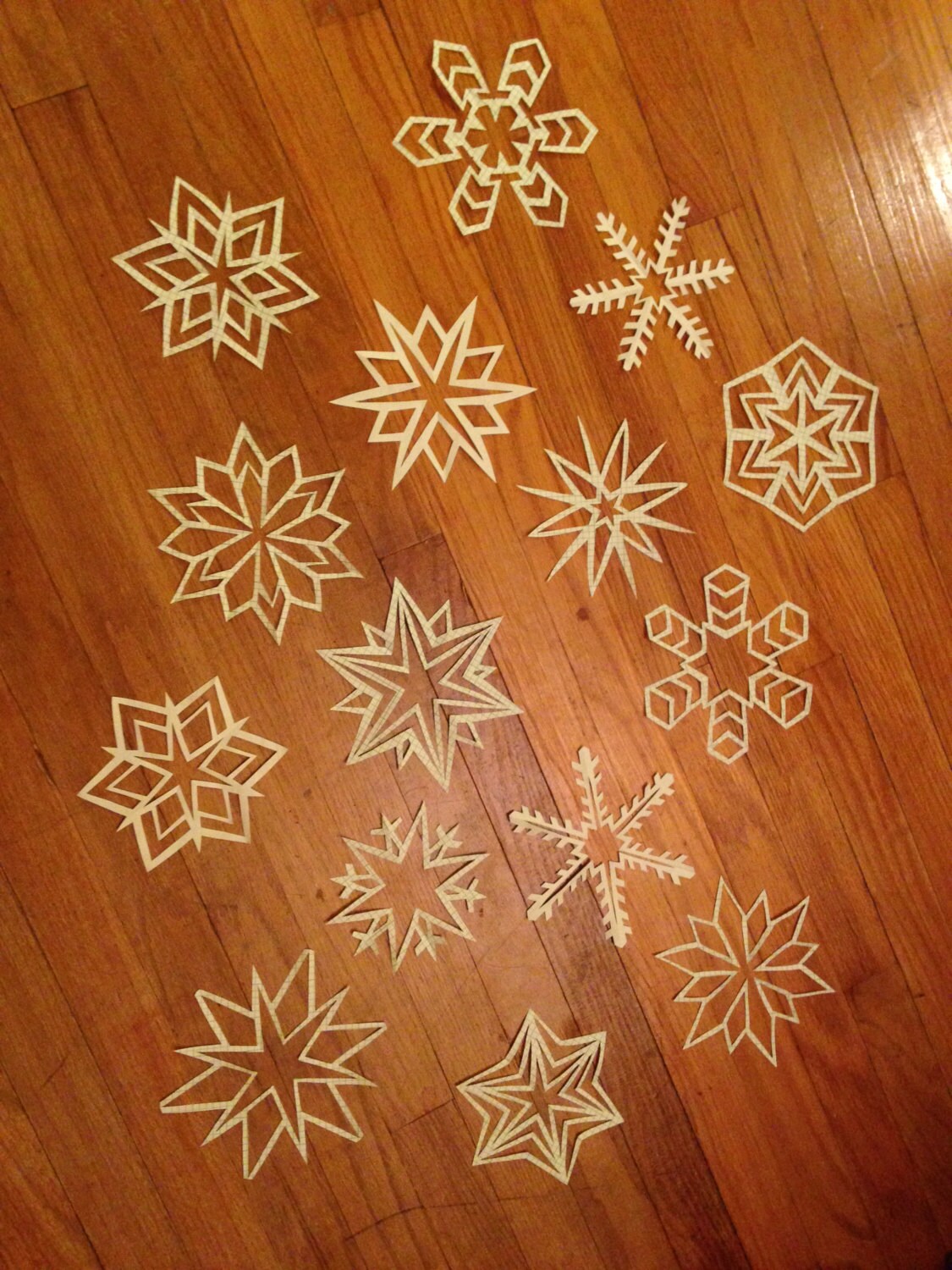 Large Graph Paper Snowflakes: Set of Ten