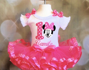 Adorable Minnie Mouse 1st Birthday Outfit, 2 pc Minnie Mouse Pink ...