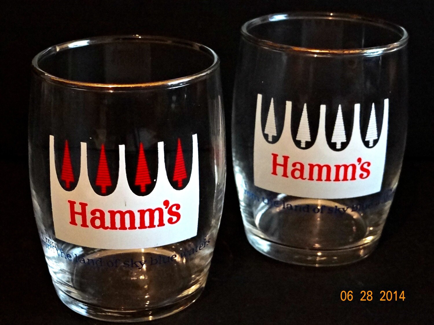 vintage hamms beer glasses