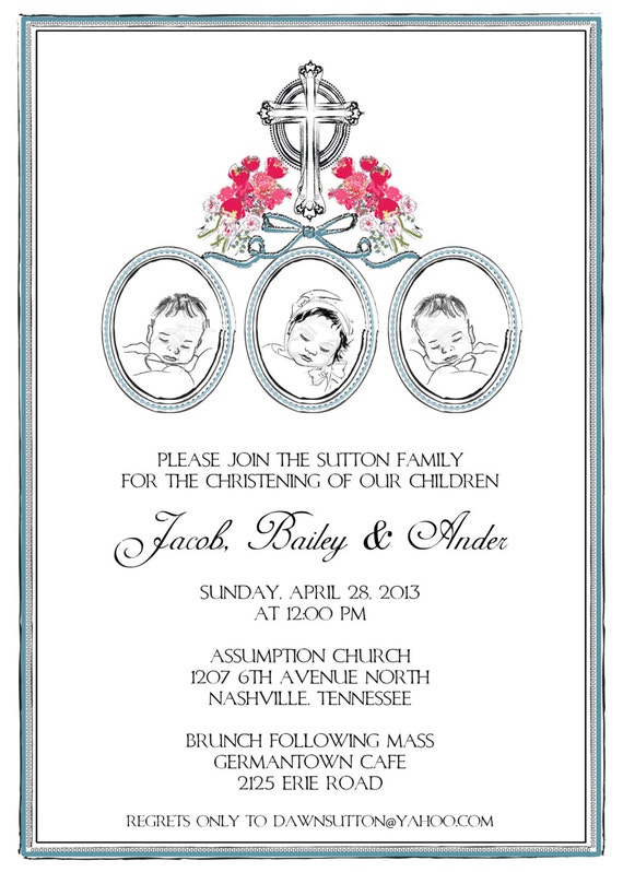 Baptism Printable Photo or 'Existing Sketch'