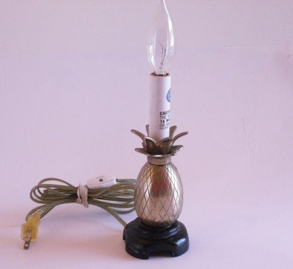 Vintage Brass Pineapple Table Desk Lamp Small Office Novelty