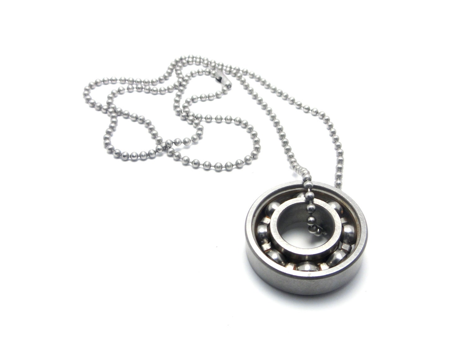 Spinning Ball Bearing Necklace Stainless Steel