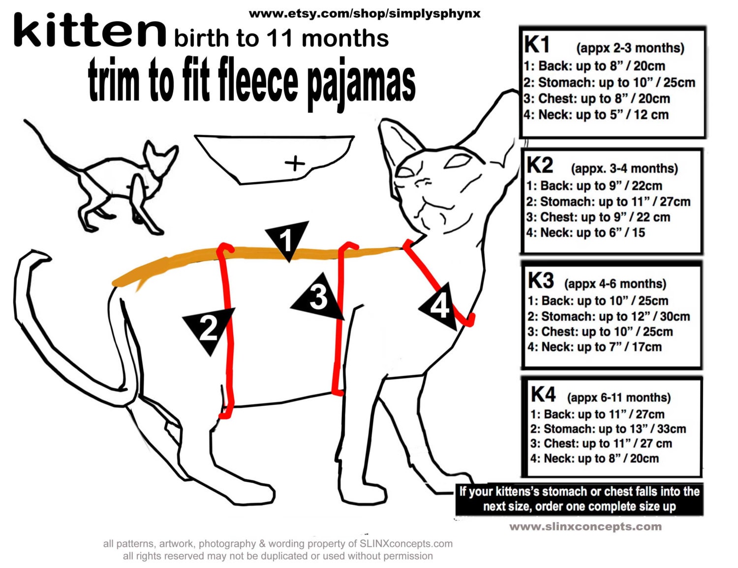 Clothes for Kittens Sale Pack Buy 3 EZ Fleece Pajamas 4th in