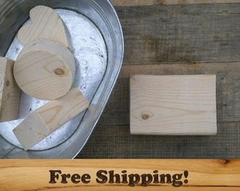 Wood Block Rectangle, Unfinished for Arts & Crafts, Set of 10