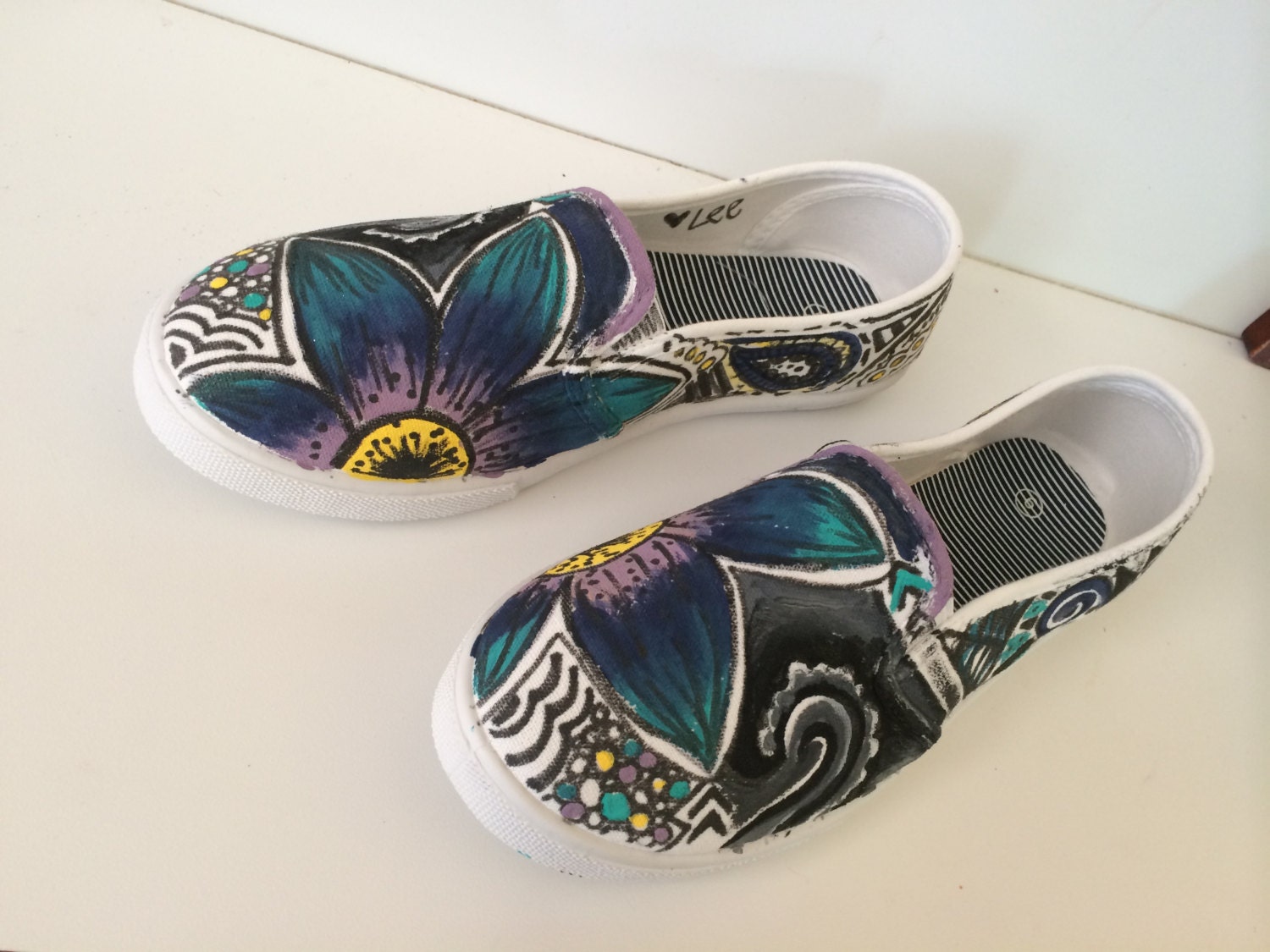 Hand Painted Flower Shoes