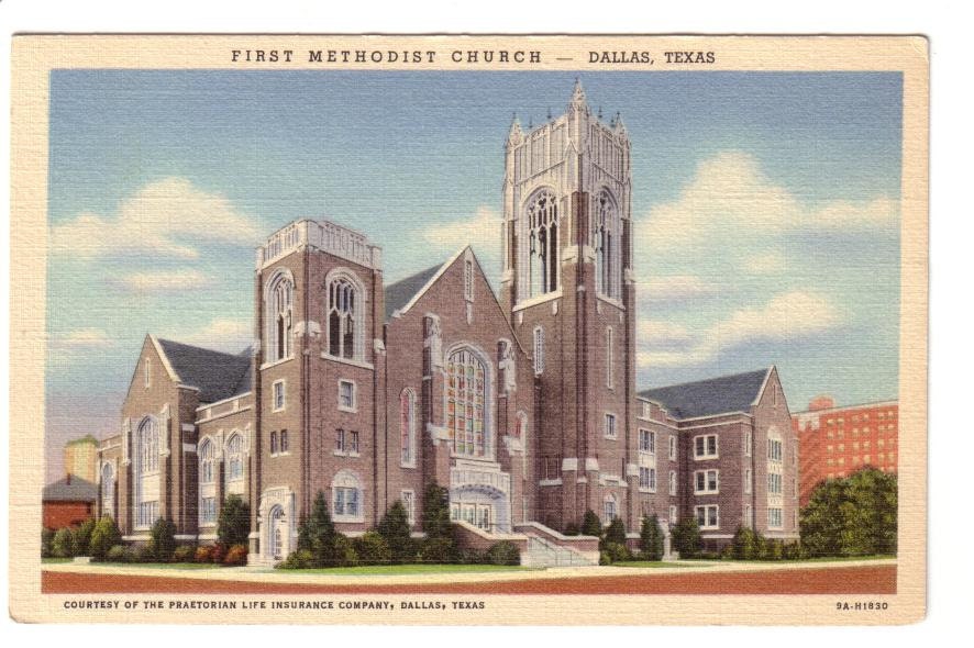 First Methodist Church Dallas Texas TX Vintage By PostcardStore