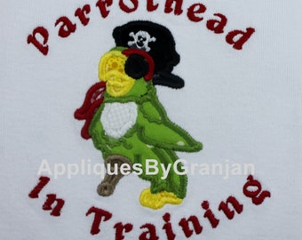 Parrothead in Training Bodysuit with Pirate Parrot for Boys or Girls