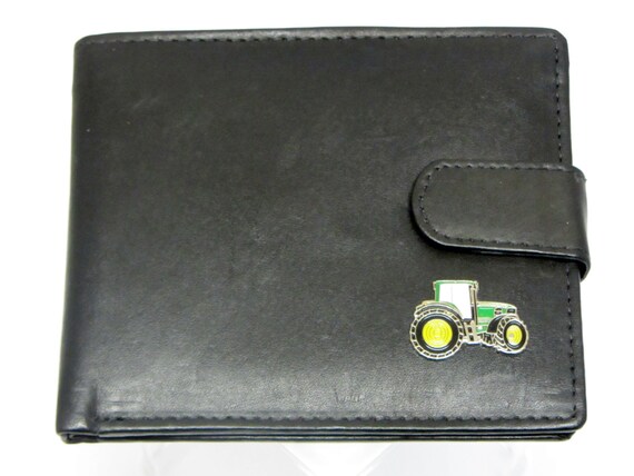 Tractor Wallet. Real Leather Wallet with Green Tractor emblem
