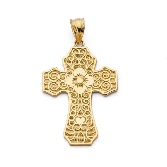 14K Solid Gold Cross Pendant Cross Pendant Cross Solid