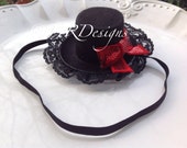 PLAIN- Christmas 3"Top Hat-Headband-Newborn Top Hat- Baby Top Hat- Baby Headband-Christmas Hat- Christmas Headband-Mini Top Hats Il_170x135