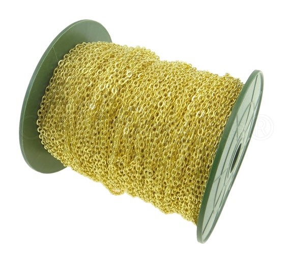 330 Ft 3x4mm Gold Cable Chain Spool For Necklaces