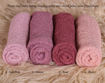 Newborn Stretch Knit Wrap - Photo Prop - PINKS