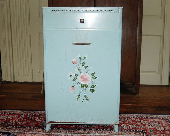 Shabby Chic Robin's Egg Blue Metal Laundry By Shabby Chic Robin's Egg Blue Metal Laundry By