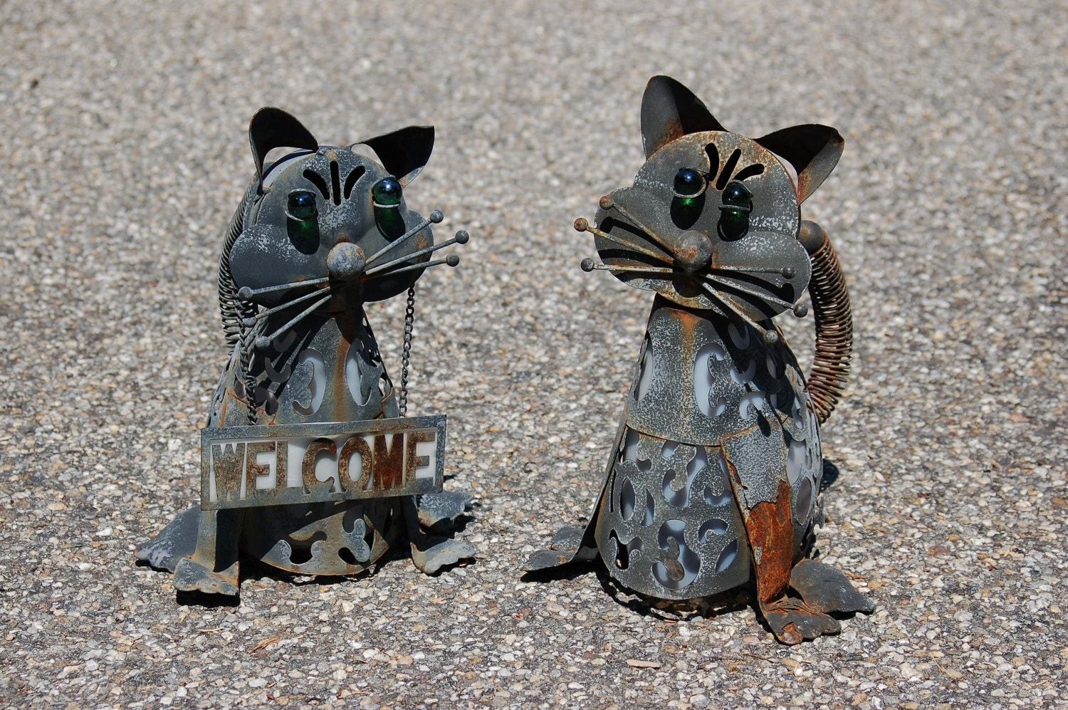 metal cat garden statue