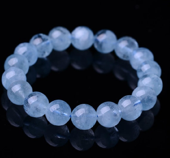 Items Similar To Genuine Aquamarine Bracelet Mm A Grade Natural