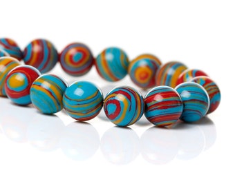 Graffiti Blue Fordite Beads-8mm
