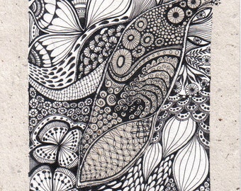 Items similar to Zentangle Eiffel Tower Drawing Original Abtract PDF ...