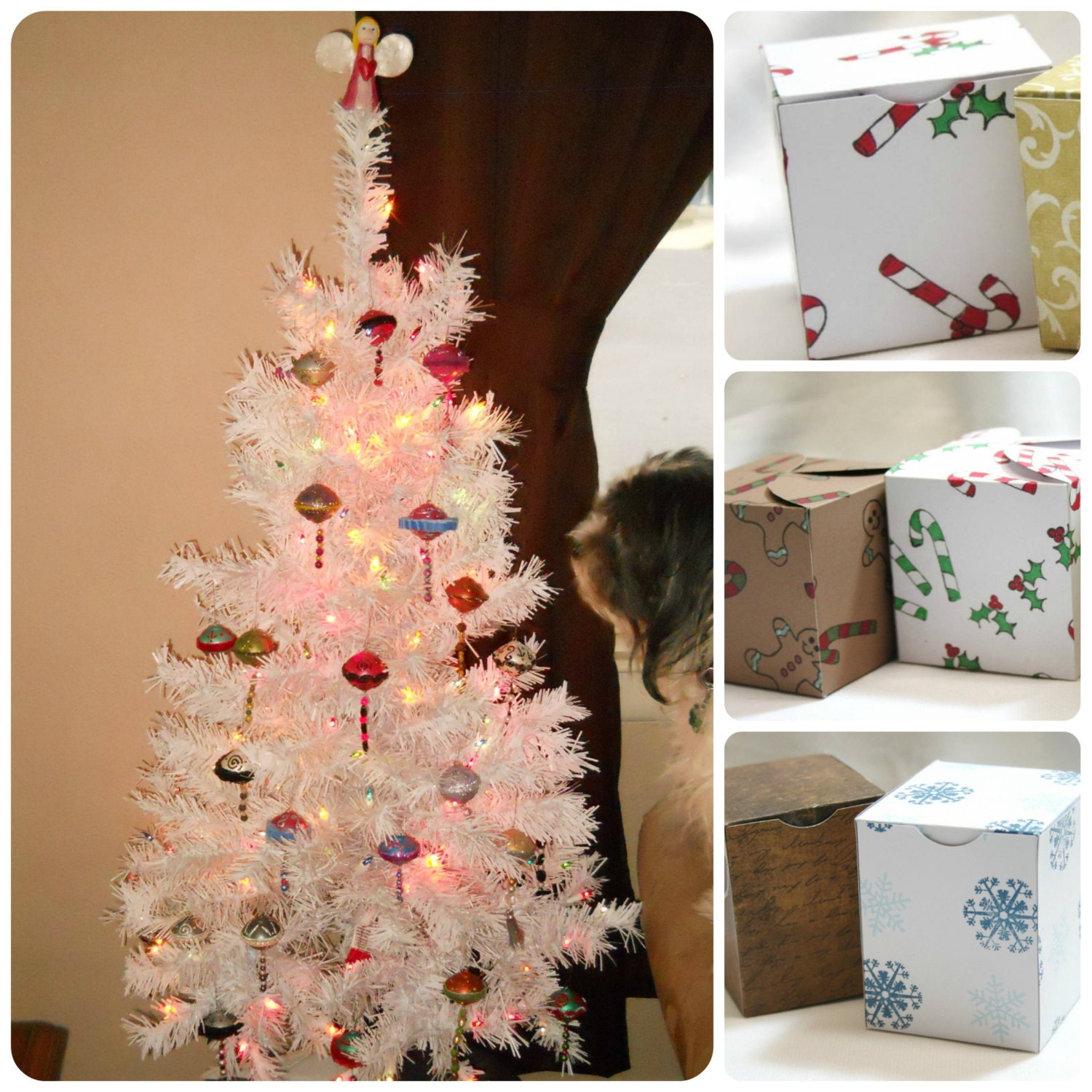 My lovely handmade ornaments come in holiday boxes and this is what