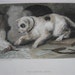 19th Century Landseer Dog Print, "Too Hot To Hold"