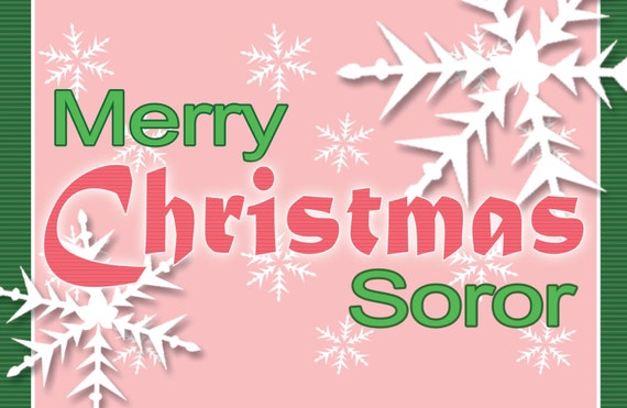 Items similar to Merry Christmas Soror – Set of 4 on Etsy