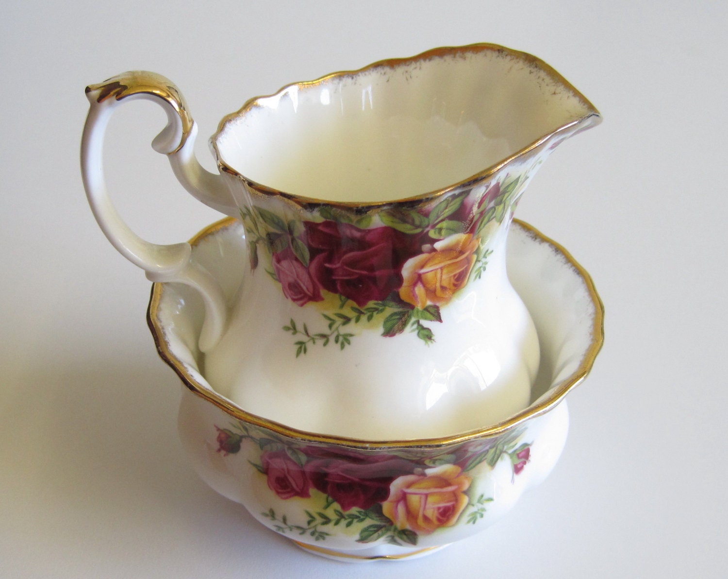 Vintage Royal Albert Old Country Roses China Sugar and Cream Set NOW