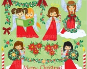 80% OFF Christmas angels clipart, vector graphics, digital clipart, instant download AMB-279 Il_170x135