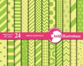 80% OFF Beautiful Mixed papers in yellow and green, Christmas papers,chevron papers, striped papers, mixed Digital paper- AMB-550 Il_170x135