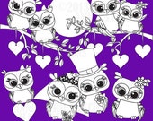 80% OFF Cute OWL digital stamp, commercial use, vector graphics, digital stamp, digital images - AMBST369 Il_170x135