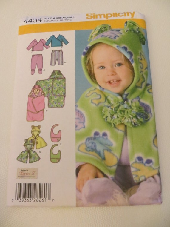 Simplicity Sewing Pattern 4434 Babies Infants Toddlers Top Pants