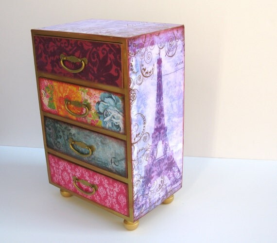 Eiffel Tower Purple Paris Jewelry Box Jewelry Chest