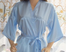 light blue silk robe