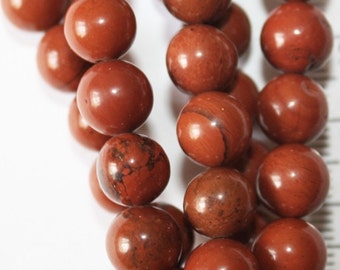 Genuine Red Jasper Beads - Round 8 mm Gemstone Beads - Full Strand 15", 47 beads, A-Quality